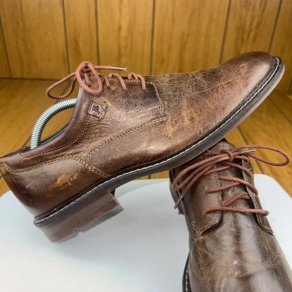 Josef Seibel Mens Brown Leather Lace Up Oxford Dress Shoes Size 10/44‎